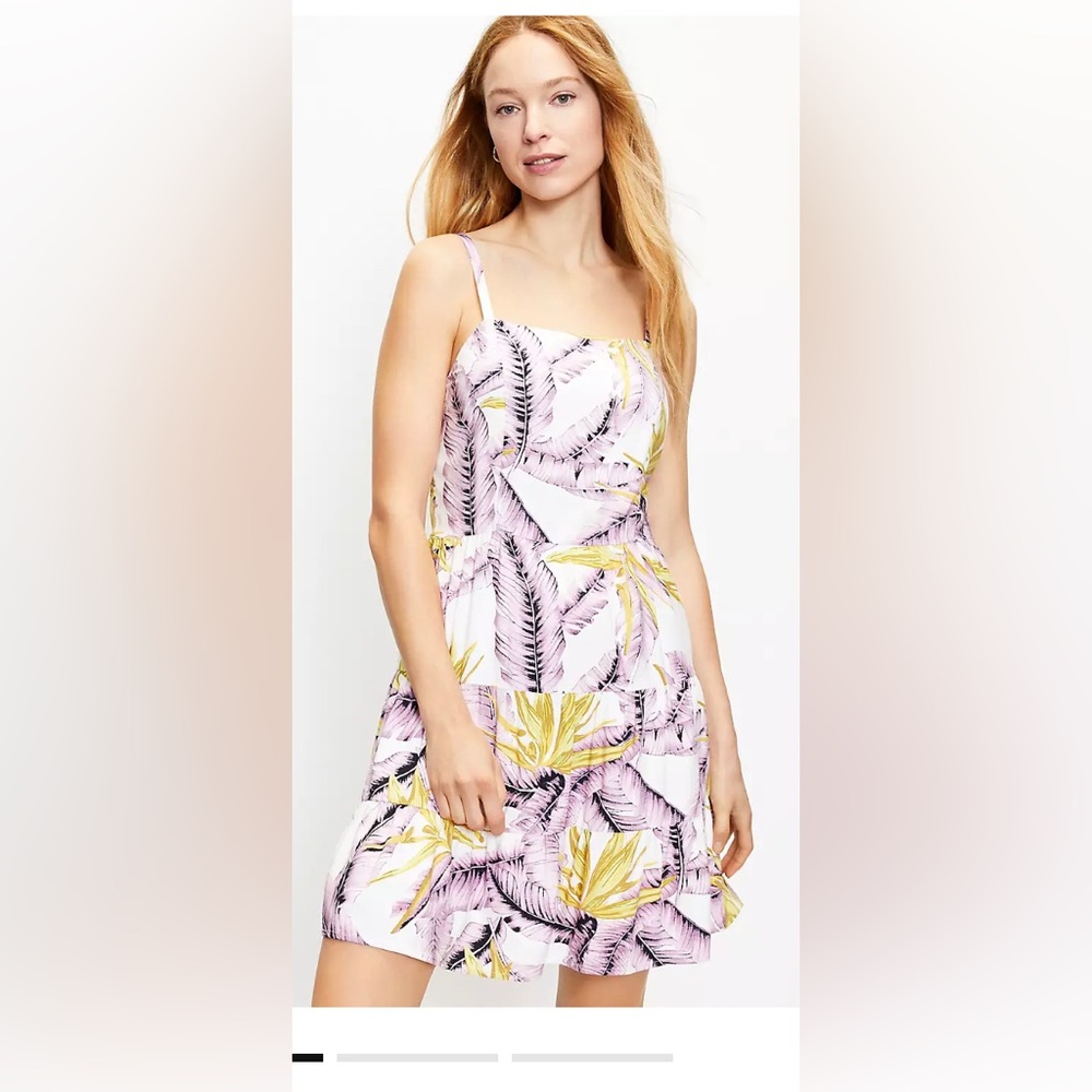 LOFT lavender floral sundress sleeveless dress 14